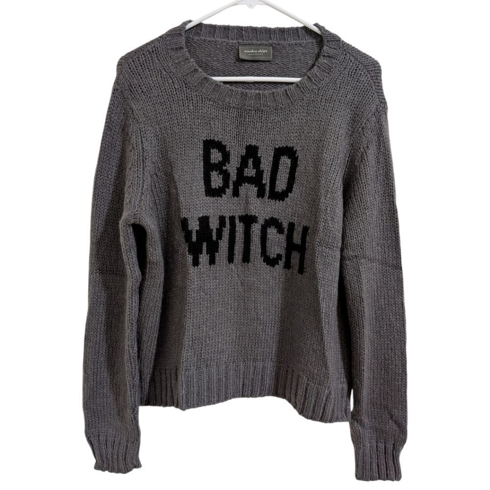Wooden Ships Bad Witch Mohair Wool Blend Crew Neck Sweater X/S Color — Gunmetal